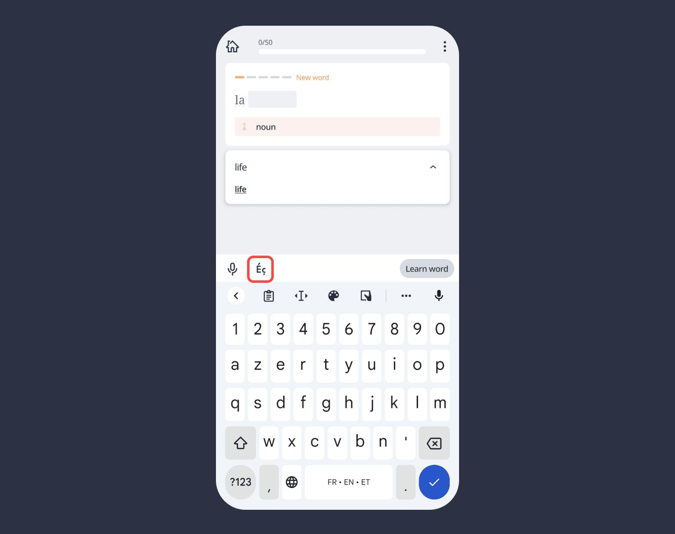 Lingvist diacritics on mobile