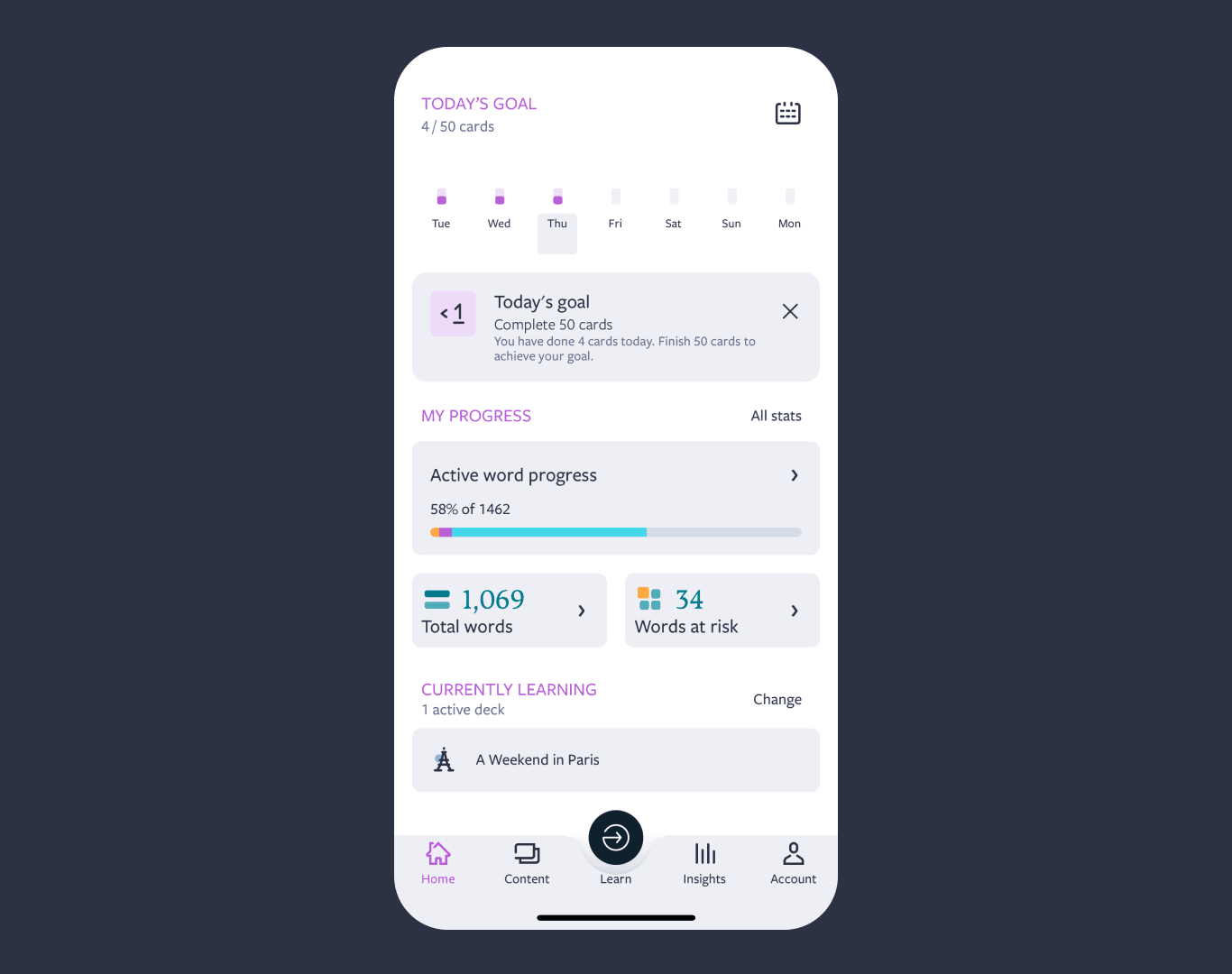 Lingvist ios hub home page