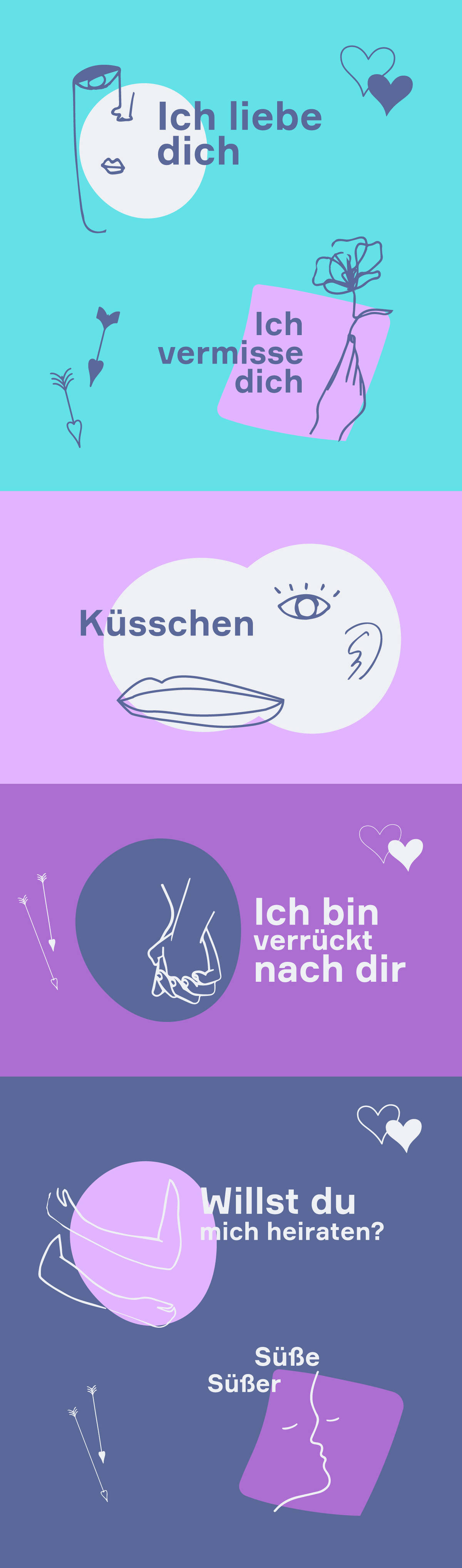 Немецкие SMS-сообщения о любви Немецкие красивые слова