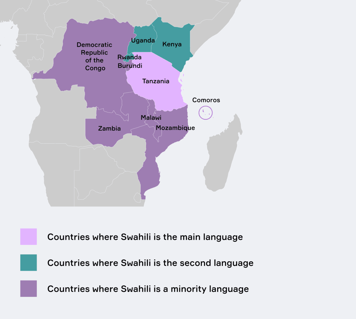 Swahili language in Africa